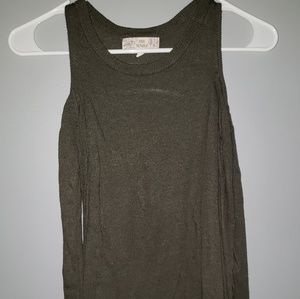 Olive green cold shoulder sweater